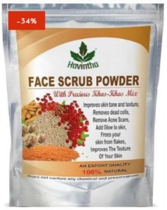 natural khas-khas face scrub powder