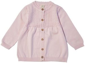 Soft Pink Knitted Pointelle Baby Girls Sweater