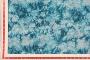 Teal & White 60 Gram Printed Silk Crepe Fabric