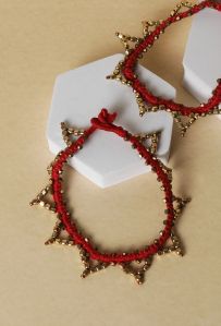 Lina Red Thread Beaded Anklets For Women