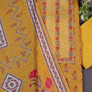 Mustard Embroidered Suit Set