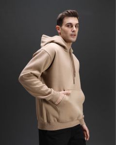 Mens Cannac Beige Plain Oversized Hoodie