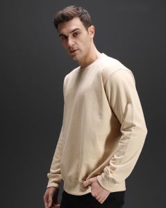 Mens Cannac Beige Plain Sweatshirt