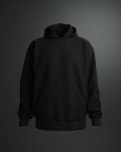 Mens Cannac Black Plain Oversized Hoodie