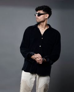 Mens Cannac Black Plain Shirt