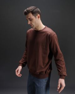 Mens Cannac Coffee Brow Plain Sweatshirt