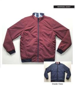 Confidence Maroon and Blue Reversible Jacket