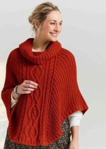 Women cozy poncho sweater