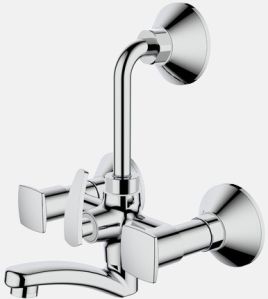 Solo Wall Mixer with Overhead Shower Arrangement And Long Bend Pipe With Wall Flange