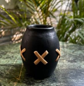 Candle Stand Longpi Black Pottery