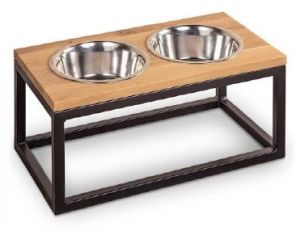 Wooden Dog Feeder