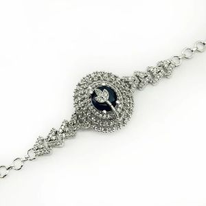 STYLISH ELEGANT BLUE SAPPHIRE WOMENS CHARM BOLO BRACELET