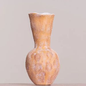 Orange Is The New (Long, Black, Orange) Textured Ceramic Vase