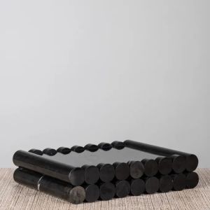 Slab Of Silk (Black) Marble Tray