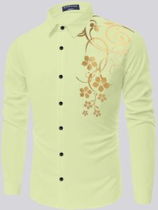 Mens Printed Cotton Lemon Shirt