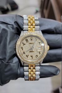 Hip Hop Natural Diamond Men Wrist Watch