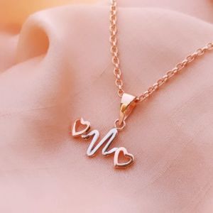 925 Rose Gold Heartbeat chain