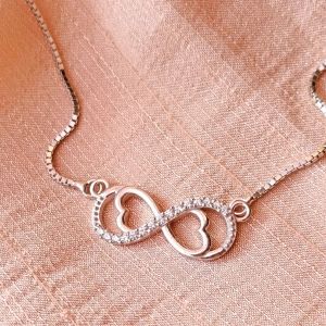 925 Rose Gold Infinity Heart Pendant