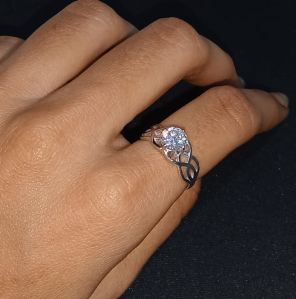 925 Silver Celtic Knot Engagement Wedding Ring for Women