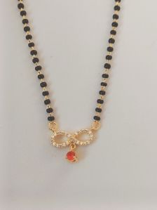 925 Silver Gold Plated Stone Pendant Mangalsutra