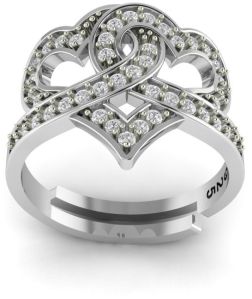 925 Silver Linked Heart Ring