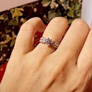 925 Silver Moissanite Engagement Ring