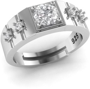 925 Silver Square Cut Ring