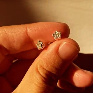 Tiny 925 Silver Star Stud Earrings