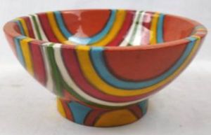 Painted Wooden Bowl