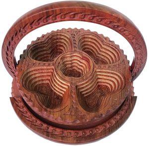 Sheesham Wood Foldable Dry Fruit Basket