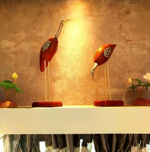 Wooden Love Birds Showpiece Set