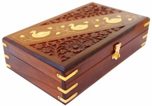 Rectangular Sheesham Wood Jewellery Box