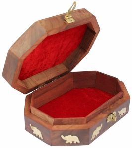 Hexagonal Sheesham Wood Jewellery Box