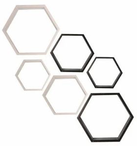 Hexagon Wooden Wall Mounted Shelf