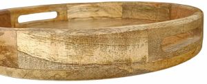 12 Inch Round Wooden Serving Tray