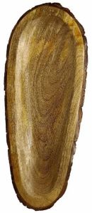 Oval Wooden Bark Serving Platter