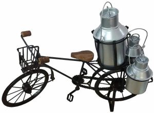 Handmade Wooden Wrought Iron Milkman Cycle