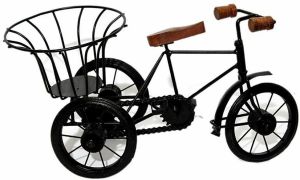 Handicraft Wooden Wrought Iron Flower Vase Cycle