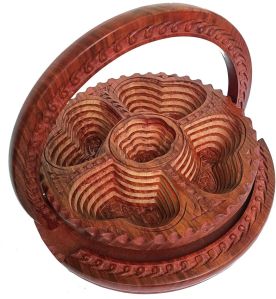 Sheesham Wood Foldable Dry Fruit Basket