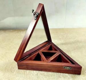 Triangle Wooden Spice Box