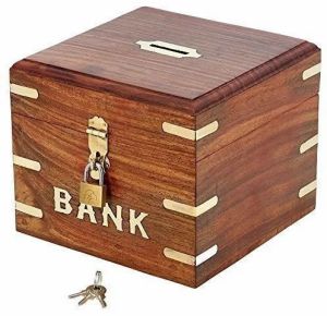 Handcrafted Wooden Piggy Bank