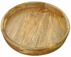 12 Inch Round Wooden Serving Tray