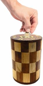 Stylish Wooden Coin Box