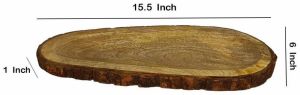 Oval Wooden Bark Serving Platter