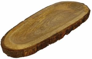 Oval Wooden Bark Serving Platter