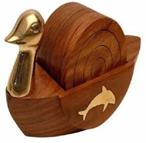 Duck Shape Wooden Tea Coaster