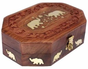 Hexagonal Sheesham Wood Jewellery Box