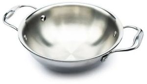 5 Litre Tim Cook Round Triply Stainless Steel Kadai