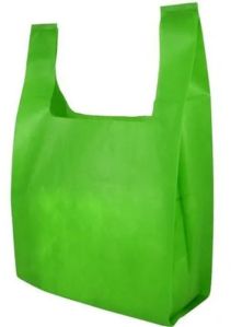 Green Non Woven U Cut Bags