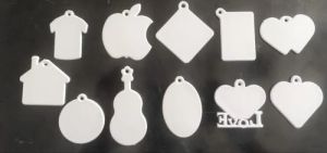 White Glossy Sublimation Polymer Keychains